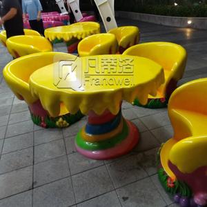 Candyland decoración de fibra de vidrio helado silla cono estatua de sillas y Mesa para el parque temático de la decoración - Product Image 4