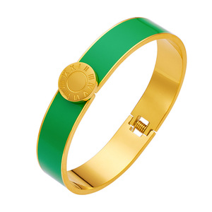 2025 New Design Fashion <b>Bracelet</b> for Women Enamel <b>Rainbow</b> Gold Tone Stainless Steel Charm <b>Bracelet</b> - Product Image 1