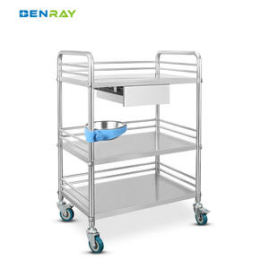 โรงพยาบาลผ่าตัดคลินิกรถเข็นรักษายาที่เหมาะสมกับรถเข็นโรงพยาบาลสแตนเลส<span class=keywords><strong>3</strong></span>ชั้น - Product Image 5