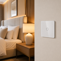 Interrupteur intelligent WiFi Zigbee 4 gangues, panneau en verre incurvé, 20A, double pôle, norme EU/UK, interrupteur mural tactile, compatible Alexa, Google Home, Tuya