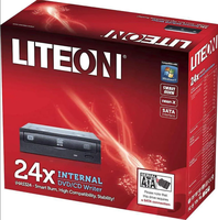 Lite-On 24x SATA Internal DVD RW Optical Drive IHAS324-17 Black Interface Desktop PC Data Backup Media Burning