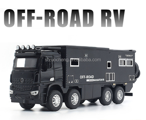 <strong>1</strong>:<strong>24</strong> Miniature RV Model Car Kit Collectables Alloy Car Toys Pull Back Simulation Car Toy With <strong>Motorcycle</strong> - Product Image 3