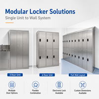 Armoire de rangement modulaire en acier inoxydable pour salle blanche, avec serrure numérique, pour laboratoire pharmaceutique, hôpital et vestiaire