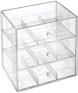 Wholesales Clear <strong>Acrylic</strong> Kitchen Organiser With 3 Drawers <strong>Storage</strong> <strong>Box</strong> for Tea Bags Coffee Capsules Tea Chest - Product Image 4