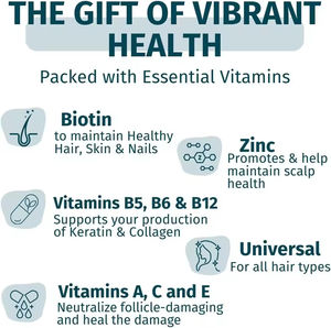 วิตามินกัมมี่สำหรับผม ผิว เล็บ สำหรับผู้ใหญ่ วีแกน ไบโอติน ช่วยเร่งการเจริญเติบโตของเส้นผม เล็บแข็งแรงขึ้น และผิวสุขภาพดีขึ้น - Product Image 5
