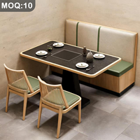 Ensemble de salle à manger moderne pour restaurant, table moderne en pierre avec structure en acier inoxydable pour la personnalisation de la vaisselle de fondue, mobilier OEM ODM