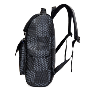 Large Capacity PU <strong>Backpack</strong> Polyester Lining Durable Portable Zipper Closure Waterproof <strong>Laptop</strong> Carrying - Product Image 3