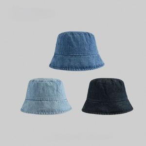 5-Panel Sporty Hand Embroidery Denim <b>Bucket</b> <b>Hat</b> with Common Fabric - Product Image 1