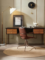 Chaise de salle à manger moderne en acier et cuir, style luxe léger, avec siège pivotant pour la maison, le bureau et la salle à manger