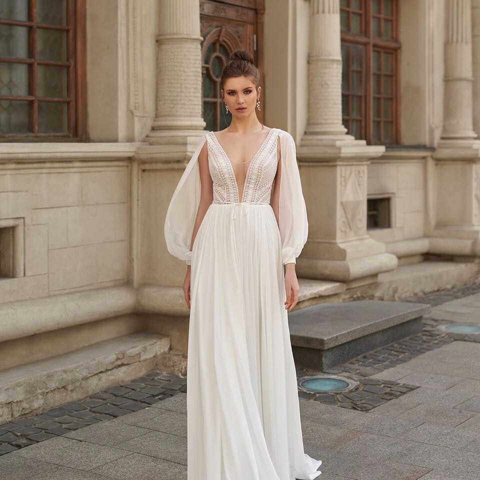 Boho Wedding Dresses - Gypsy Beach Wedding Dresses - Floor-Length Vintage  Style