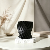 Pot à bougie en ciment à texture torsadée mate, vide, carré, récipient à cire moderne et minimaliste, décoration de table et de maison, pour fabrication de bougies DIY