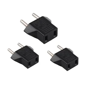 2 Rundsteckdosen-Adapter 6A EU-Adapterst ecker USA nach Euro Europe Wand steckdosen US 2 Flat Pin nach EU