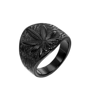 316L Stainless Steel Leaf Coconut Palm <b>Ring</b> Two Tone Retro Hip Hop Carved <b>Rings</b> <b>Men</b> Women Vintage Geometric Plant Jewelry - Product Image 3