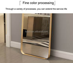 Bán Buôn Tùy Chỉnh Sang Trọng Vàng Khách Sạn Dự Án Phòng Tắm Gương Hiện Đại Bắc Âu Nhôm Khung Hợp Kim Trang Trí Quảng Trường Tường Gương - Product Image 2