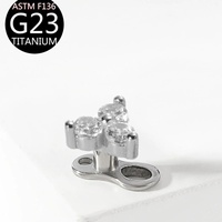 Clous de piercing microdermiques en titane 14G avec zircone cubique pour cartilage, hélix, tragus, boucles d'oreilles en titane