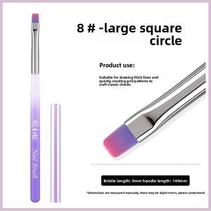 Ensemble de pinceaux à ongles en acrylique violet dégradé japonais, poils doux en nylon pour le mélange de gel UV, usage en salon - Product Image 2