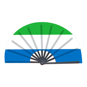 Abanicos <span class=keywords><strong>de</strong></span> mano plegables <span class=keywords><strong>de</strong></span> plástico con bandera <span class=keywords><strong>de</strong></span> Sierra Leona al por mayor para carnaval, boda, Festival, fiesta, <span class=keywords><strong>agencia</strong></span> <span class=keywords><strong>de</strong></span> <span class=keywords><strong>viajes</strong></span> - Product Image 1