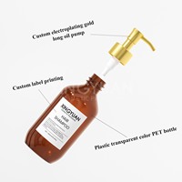 Flacons de lotion pour le corps, d'huile et de shampoing à pompe dorée, flacons vides pour shampooing et après-shampoing, emballage pour soins capillaires, marque privée