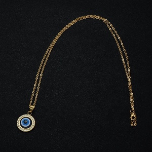 Collana con Ciondolo Occhio del Diavolo in Acrilico Placcato Oro per Donna, Catena in Acciaio Inossidabile, Regalo per Matrimonio o Festa della <span class=keywords><strong>Mamma</strong></span>, Direttamente dalla Fabbrica Dina - Product Image 5