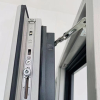 Fenêtre résidentielle à profil mince standard personnalisé Fenêtres à battant en bois plaqué aluminium haute performance