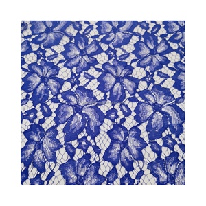 Kain Lace Berkualitas Tinggi Warna Putih Biru Langit Daun Maple Dubai Dengan Renda Berumbai Afrika Nigeria - Product Image 1
