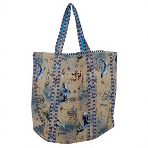 Striped Cotton Tote <b>Bag</b> Women Handmade Quilted Long Handle Large Size Eco Friendly Daily Use Shopping <b>Bag</b> for Exhibition Travel - Product Image 1