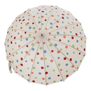 Parapluie automatique de style vintage pour femme, 16 baleines, à pois, long manche, robuste, pliable, utilisable sous la pluie et au soleil, idéal pour les voyages - Product Image 5