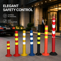 Poteau de signalisation routière réfléchissant de 65 cm de hauteur, remplissable d'eau, en PVC, de qualité assurée, pour le stationnement et la signalisation routière