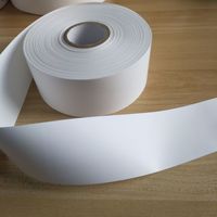 Ruban en taffetas avec revêtement en nylon, adapté à l'impression à l'encre humide d'un seul côté, pour étiquette d'entretien principale des vêtements, rouleau vierge