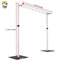 Support de toile de fond rétractable moderne à double barre transversale horizontale pour rideaux de scène, idéal pour mariages, détachable