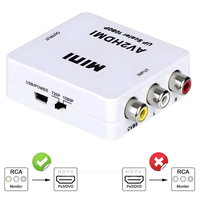 Convertidor AV a HDMI 1080P, Adaptador RCA a HDMI Mini AV2HDMI, Sincronización de Audio y Video Compuesto CVBS para PS2/3, Xbox, VHS, VCR, Juegos Retro