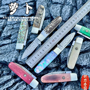 Couteau de poche pliant en acier Damas allemand Bochen avec manche en os de cerf Honn et laiton poli pour le camping en plein air - Product Image 2