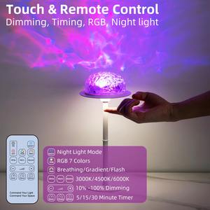 Lampe de table projecteur sans fil à ondes océaniques créatives, changeant de couleur RGB, pour chambre à coucher, salon, ambiance de jeu et de fête - Product Image 4