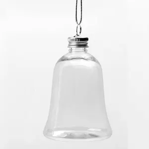 Bola de plástico transparente para natal, enfeites de sino