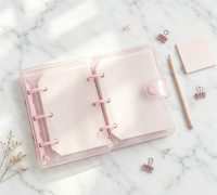 Classeur spirale A8 à 3 anneaux en PVC, porte-documents à feuilles mobiles avec 3 enveloppes, organiseur de journal, cadeau