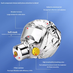 Masker Pemadam Kebakaran Bersertifikat 3C Tahan <span class=keywords><strong>Gas</strong></span> Tahan Asap Tahan Api untuk Rumah Tangga, Penginapan, Hotel, Sekolah, Supermarket, Respirator Kebakaran - Product Image 4