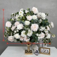 Susunan Bunga Bola Pernikahan Buatan Tangan, Centerpiece Meja, Bunga Mawar Merah Putih Buatan