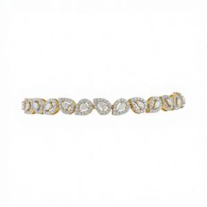 Bracelet tennis en or blanc 18K, 14K, 22K pour femme avec diamants de 11,70 et 3,09 carats - Cadeau de luxe pour les occasions festives - Product Image 1