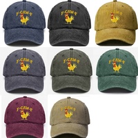 Gorra de Béisbol Personalizada con Bordado de Animales F-CAW-F, Gorra de Béisbol Deportiva Ajustable, Estilo Vintage, de Algodón Lavado y Desgastado, Patriótica