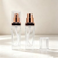 Botol Pompa Kaca Persegi Mewah Grosir 30ml Wadah Foundation Cair Kosong untuk Desain Merek Kosmetik Premium