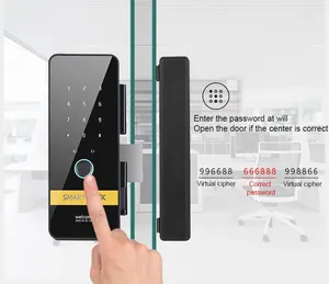 Serratura della porta in vetro biometrica per impronte digitali Tuya Wifi APP campanello digitale blocco con Password 3d riconoscimento facciale Smart serratura della porta