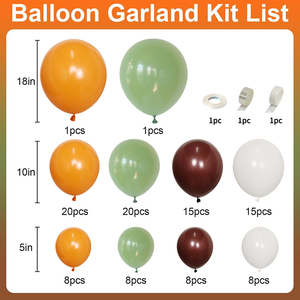 Guirlande d'<span class=keywords><strong>arche</strong></span> de ballons vert, orange, marron et blanc pour décorations de fête sur le thème de la forêt et de la jungle, anniversaire, baby shower, mariage - Product Image 2