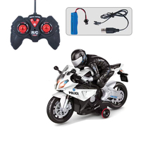 Jouets de moto de police en métal moulé sous pression avec télécommande, son et lumière pour enfants, cadeau pour enfants