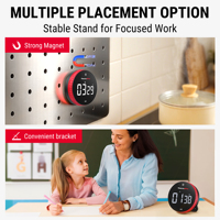 Minuteur de cuisine numérique ThermoPro TM04 avec plage de 99 heures, grand écran LED, support magnétique puissant pour salle de classe, bureau, salle de sport
