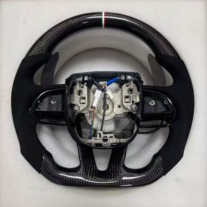 Accessoires intérieurs de voiture, volant en fibre de carbone <span class=keywords><strong>blanche</strong></span> <span class=keywords><strong>et</strong></span> LED pour Dodge Challenger Charger SRT 2015 2016 2017 2018 2019 - Product Image 5