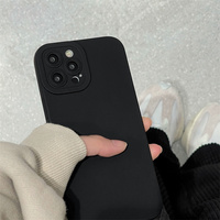 Coque de téléphone en TPU Silicone antichoc noir haut de gamme pour Iphone 14 13 12 Pro 11 Pro Max X Xs XR 7 8 Plus SE hommes protéger le couvercle d'objectif