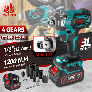 Máy siết bu lông dùng pin không chổi than ONEVAN 1200N.M, đầu khẩu 1/2 inch, đèn LED, dụng cụ điện dùng cho pin Makita 18V - Product Image 3