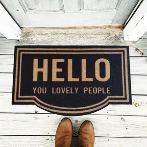 2024 New product velour printed Polyester Fiber artificial Coir Door mat