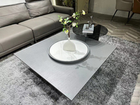 Table basse moderne avec cadre en bois Mobilier design minimaliste Table basse de salon avec table d'appoint en marbre