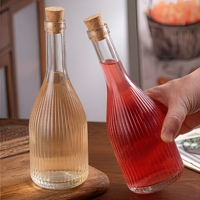 Hoogwaardige zeefdruk 500ml 700ml 750ml opbergfles voor fruitwijn, tequila, likeur, whisky, heldere wijnfles met deksel